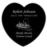 Fisherman in Boat Laser-Engraved Heart Plaque Black Granite Memorial