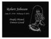 Fisherman Laser-Engraved Plaque Black Granite Memorial