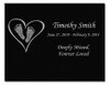 Heart with Feet Laser-Engraved Infant-Child Black Granite Memorial Plaque