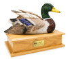 Hunting Dog Wood Pet Urn with Male Duck Decoy Figurine - 2 Sizes