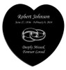 Joined Rings Laser-Engraved Heart Plaque Black Granite Memorial