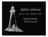 Lighthouse Laser-Engraved Plaque Black Granite Memorial