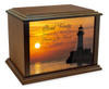 Lighthouse at Sunset Eternal Reflections Wood Cremation Urn