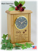 Mantel Clock With Poem And Paw Prints Engraved Wood Pet Cremation Urn