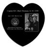 Military Photo Laser-Engraved Heart Plaque Black Granite Memorial