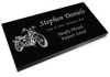 Motorcycle Grave Marker Black Granite Laser-Engraved Memorial Headstone