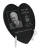 Photo Laser-Engraved Heart Plaque Black Granite Memorial