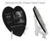 Photo Laser-Engraved Pet Heart Plaque Black Granite Memorial