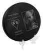 Photo Laser-Engraved Pet Oval Plaque Black Granite Memorial