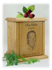 Photo Portrait Engraved Wood Cremation Urn