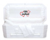 24 Inch White Faux Lambskin Child Casket