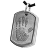 3D Handprint Dog Tag Stainless Steel Memorial Cremation Pendant Necklace