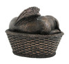 Angel Dog in Basket Cold Cast Bronze Finish Cremation Urn