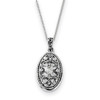 Because of You Antiqued Sterling Silver CZ Memorial Jewelry Pendant