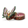 Bejeweled Butterfly Box With Flowers Keepsake Box