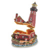 Bejeweled Red Brick Lighthouse Keepsake Box
