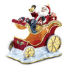 Bejeweled Santa In Sleigh Keepsake Box