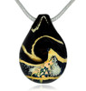 Black and Gold Cremains Encased in Glass Cremation Jewelry Pendant