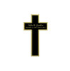 Cross Nameplate - Engraved Black and Tan - 1-3/4 x 3