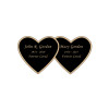 Double Heart Nameplate - Engraved Black and Tan - 2-3/4 x 1-3/8