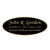 Black and Tan Engraved Nameplate - Oval - 4-1/4 x 1-3/4