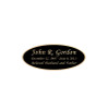 Black and Tan Engraved Nameplate - Oval - 2-3/4 x 1-1/8