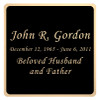 Black and Tan Engraved Nameplate - Square with Rounded Corners - 3-1/2 x 3-1/2