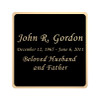 Black and Tan Engraved Nameplate - Square with Rounded Corners - 2-3/4 x 2-3/4