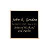 Black and Tan Engraved Nameplate - Square - 1-7/8 x 1-7/8