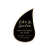 Tear Drop Nameplate - Engraved Black and Tan - 1-7/8 x 2-7/8