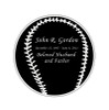 Baseball Nameplate - Engraved Black and Silver - 2-3/4 x 2-3/4