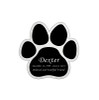 Paw Print Nameplate - Engraved Black and Silver - 1-7/8 x 1-7/8