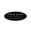 Black and Silver Engraved Nameplate - Oval - 3-1/2 x 1-7/16