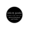 Round Nameplate - Engraved Black and Silver - 1-7/8 x 1-7/8