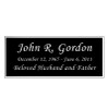 Black and Silver Engraved Nameplate - Square Corners - 4-1/4 x 1-3/4