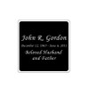 Black and Silver Engraved Nameplate - Square with Rounded Corners - 1-7/8 x 1-7/8