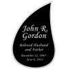 Tear Drop Nameplate - Engraved Black and Silver - 3-1/2 x 5-1/4