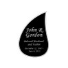 Tear Drop Nameplate - Engraved Black and Silver - 1-7/8 x 2-7/8