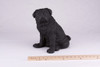 Black Pug Hollow Figurine Dog Urn - 2770