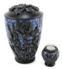 Blue Iris Glass Mosaic Keepsake Tealight Cremation Urn