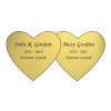 Double Heart Nameplate - Engraved - Gold - 4-1/4 x 2-1/8