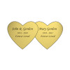 Double Heart Nameplate - Engraved - Gold - 3-1/2 x 1-3/4