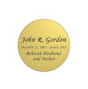 Round Nameplate - Engraved - Gold - 1-7/8 x 1-7/8