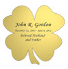 Shamrock Nameplate - Engraved - Gold - 3-1/2 x 3-1/2