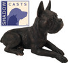 Bronze Finish Boxer - Ears Up Dog Shadow Casts Figurine Urn