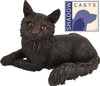 Bronze Finish Long Haired Cat Shadow Casts Figurine Urn