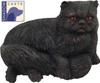 Bronze Finish Persian Cat Shadow Casts Figurine Urn