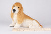 Brown White Basset Hound Hollow Figurine Dog Urn - 2715