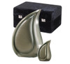 Brushed Pewter Teardrop Cremation Urn