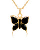 Butterfly with Onyx Gold Vermeil Cremation Jewelry Pendant Necklace